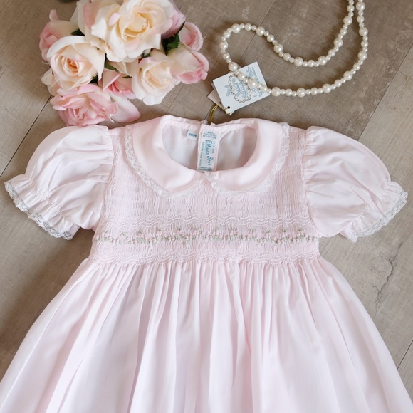 RARE Pink Smocked Heirloom Dress Feltman Brothers 24 Months Hand Embroidery NWT - Picture 3 of 5